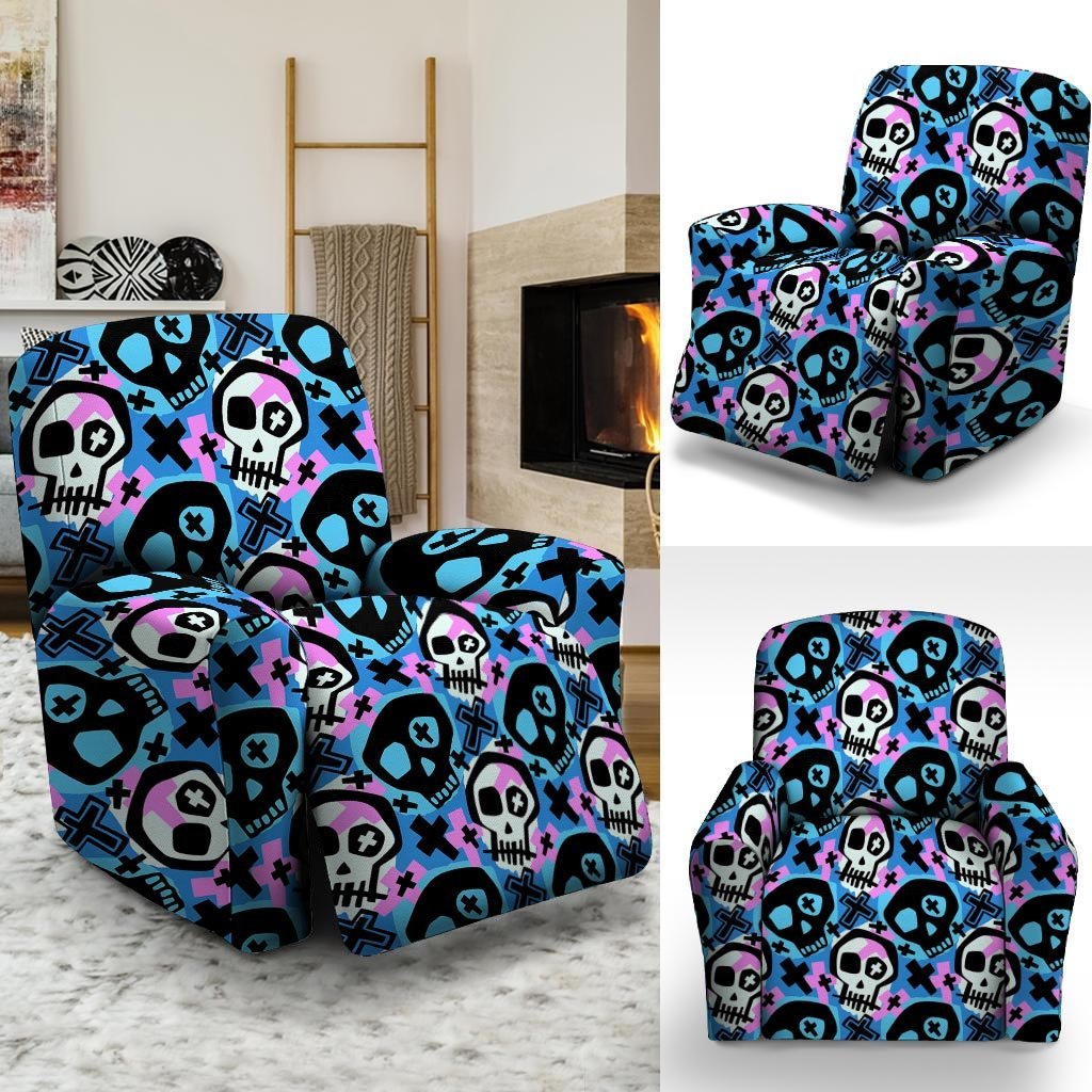 Graffiti Skull Print Recliner Cover-grizzshop