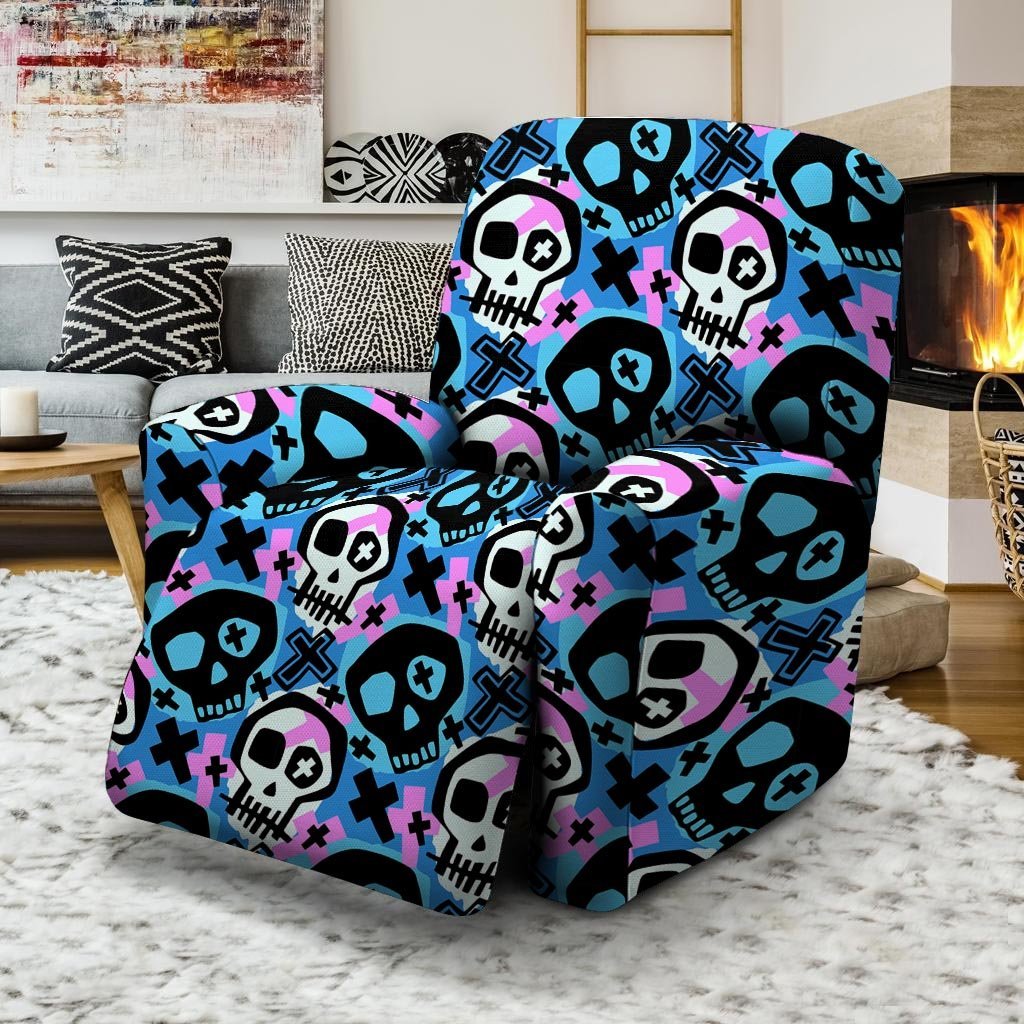 Graffiti Skull Print Recliner Cover-grizzshop