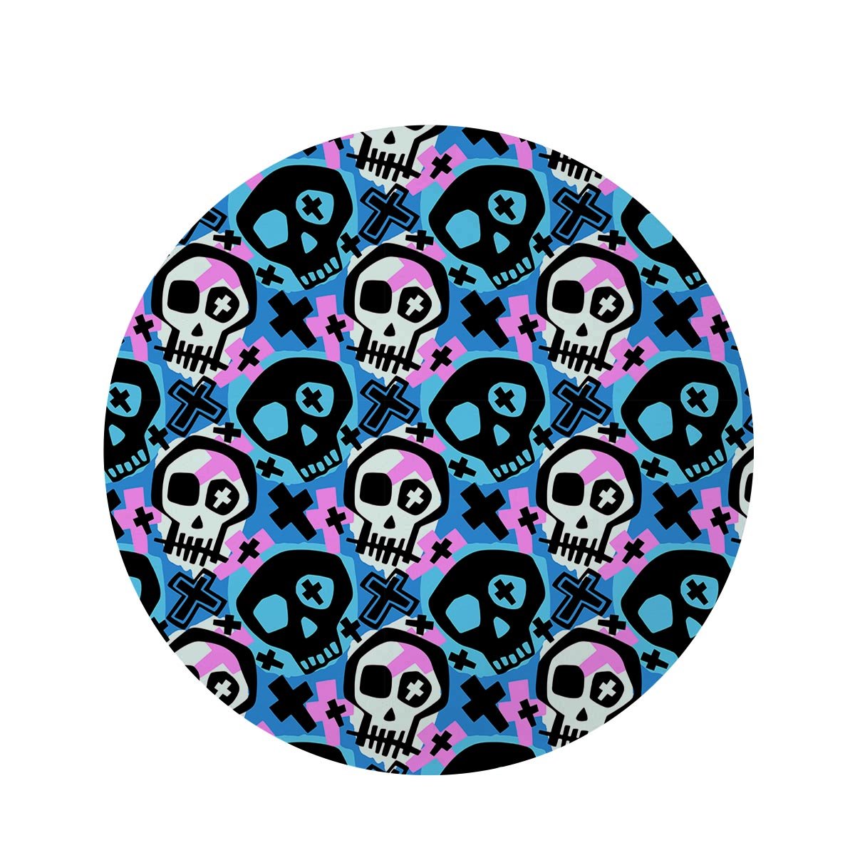 Graffiti Skull Print Round Rug-grizzshop