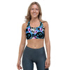 Graffiti Skull Print Sports Bra-grizzshop