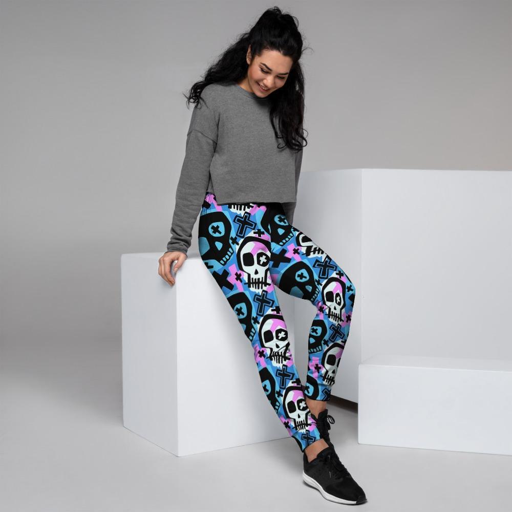 Graffiti Skull Print Women's Joggers-grizzshop