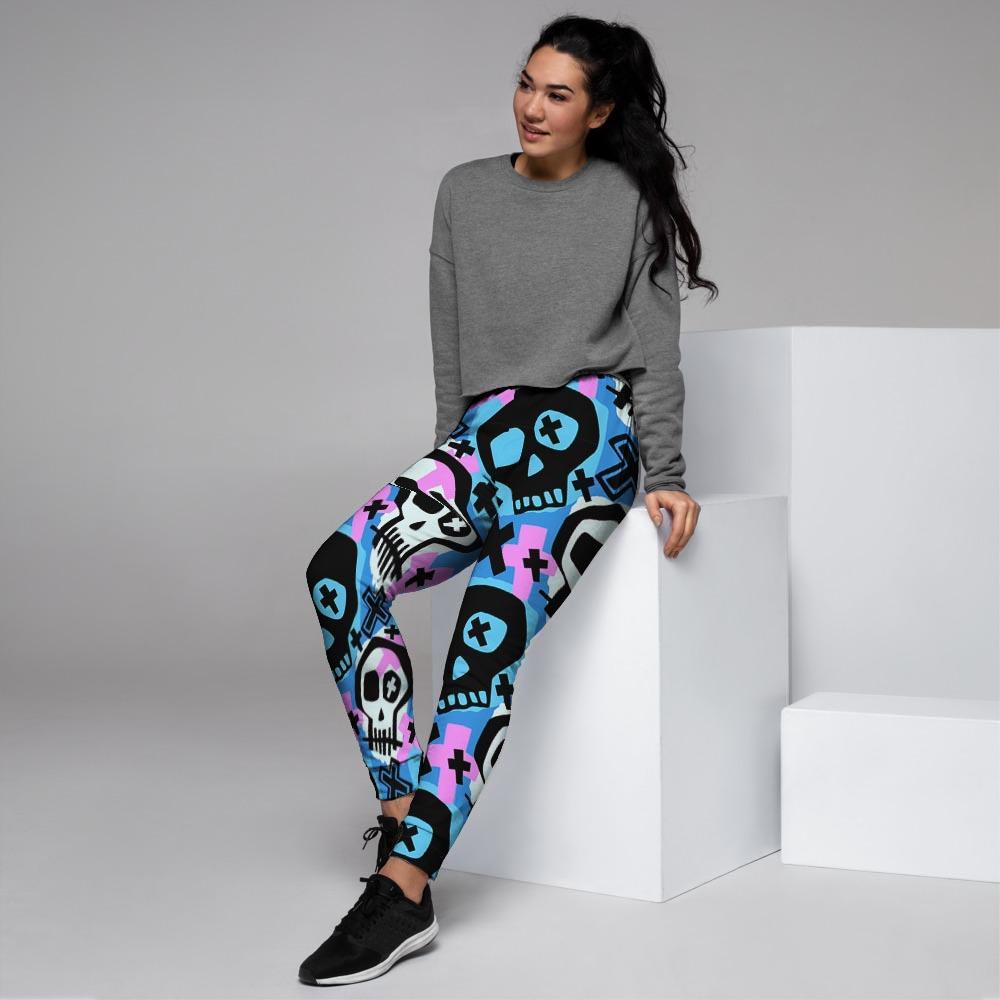 Graffiti Skull Print Women's Joggers-grizzshop