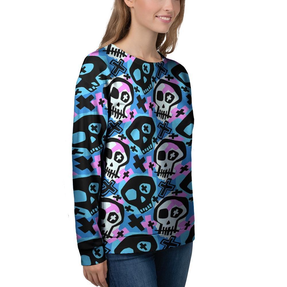 Graffiti Skull Print Women's Sweatshirt-grizzshop