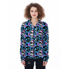 Graffiti Skull Print Women's Zip Up Hoodie-grizzshop