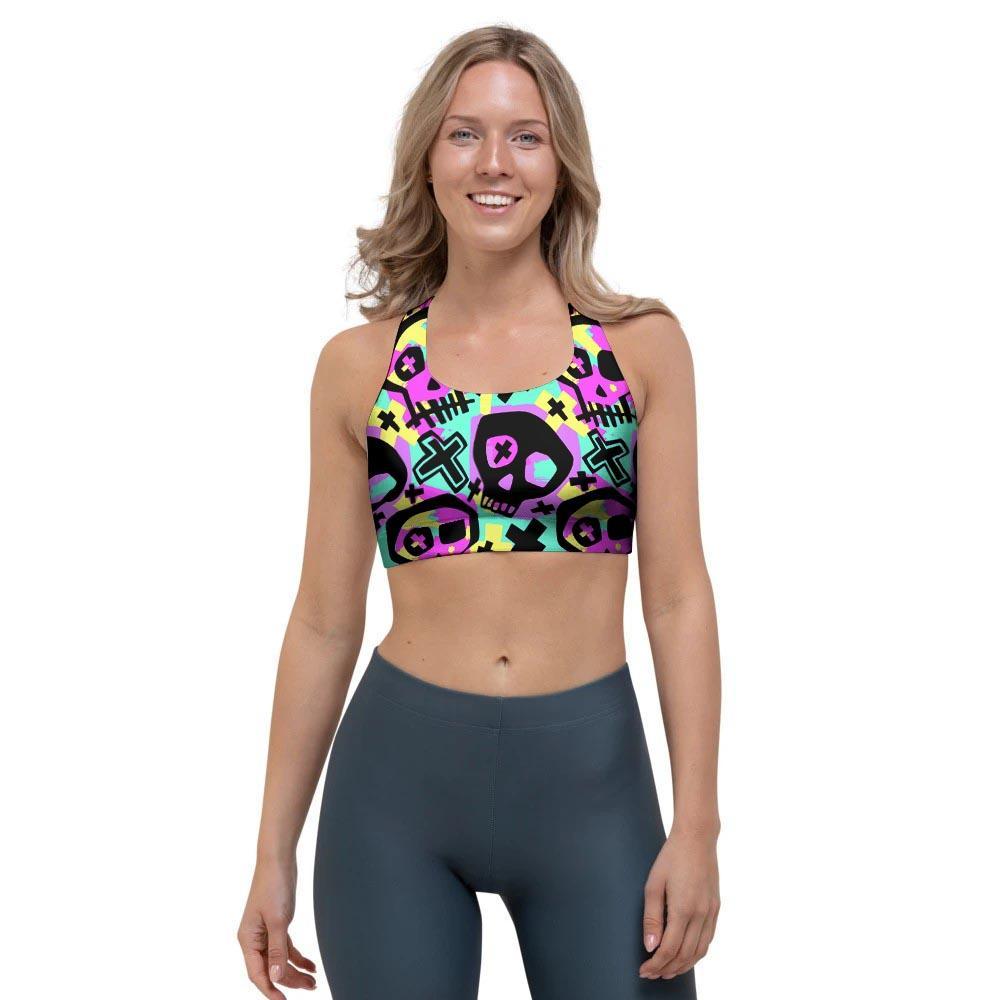 Graffiti Skull Sports Bra-grizzshop