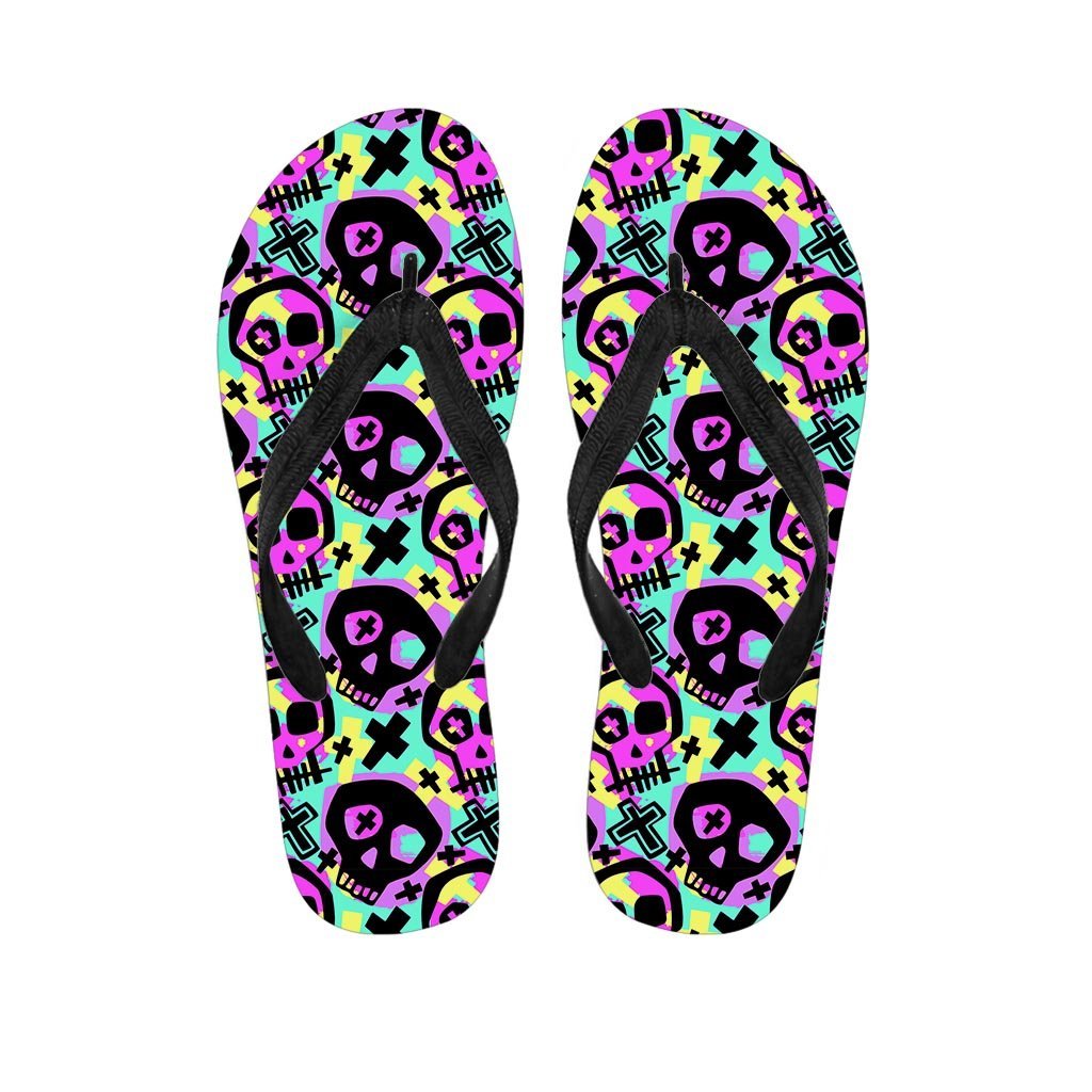 Graffiti Skull Women's Flip Flops-grizzshop