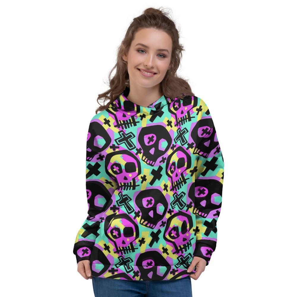 Graffiti Skull Women's Hoodie-grizzshop