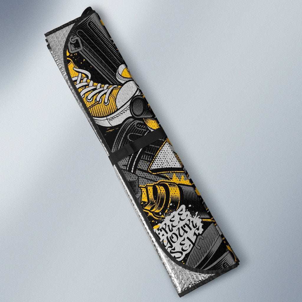 Graffiti Spray Pattern Print Car Sun Shade-grizzshop