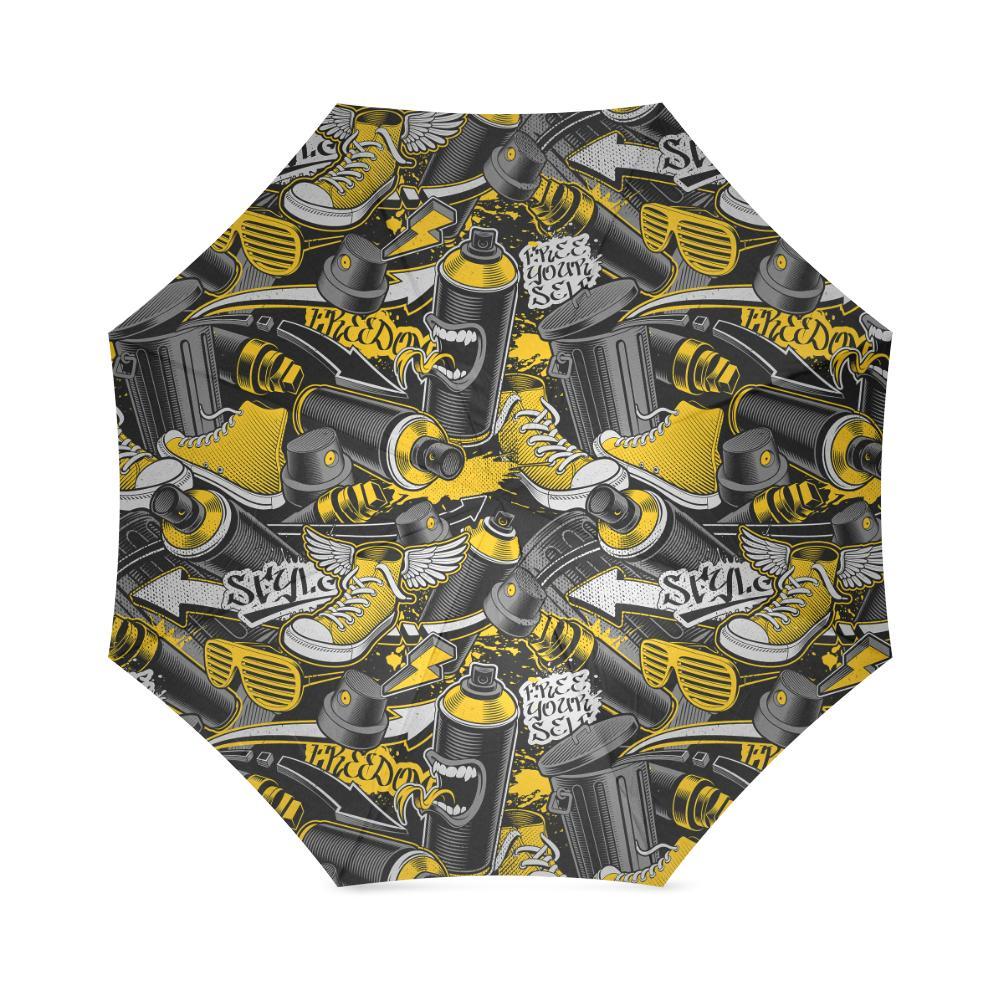 Graffiti Spray Pattern Print Foldable Umbrella-grizzshop