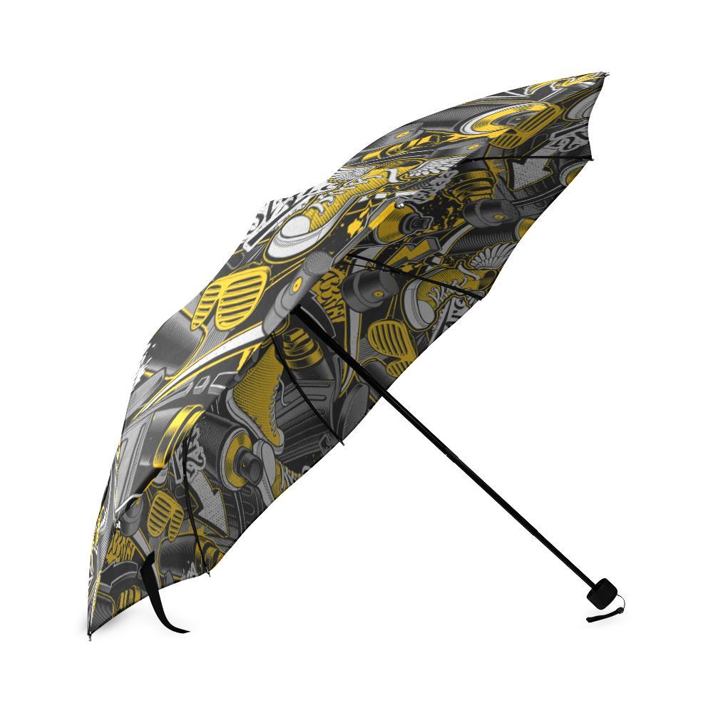 Graffiti Spray Pattern Print Foldable Umbrella-grizzshop