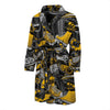 Graffiti Spray Pattern Print Men Long Robe-grizzshop