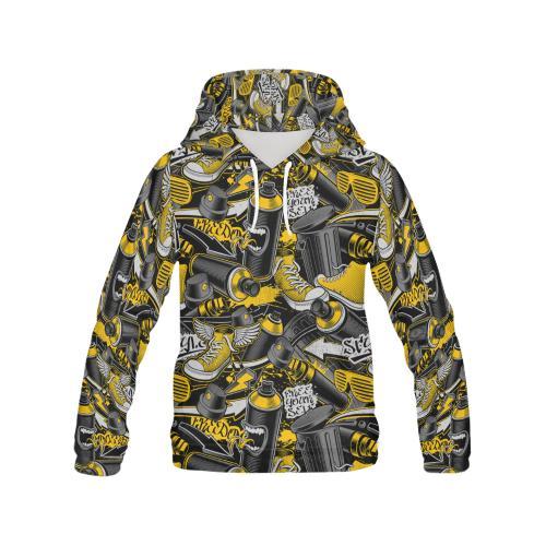 Graffiti Spray Pattern Print Men Pullover Hoodie-grizzshop