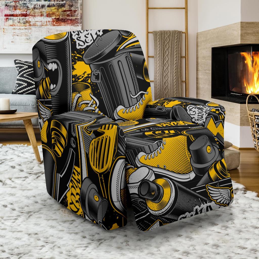 Graffiti Spray Pattern Print Recliner Cover-grizzshop