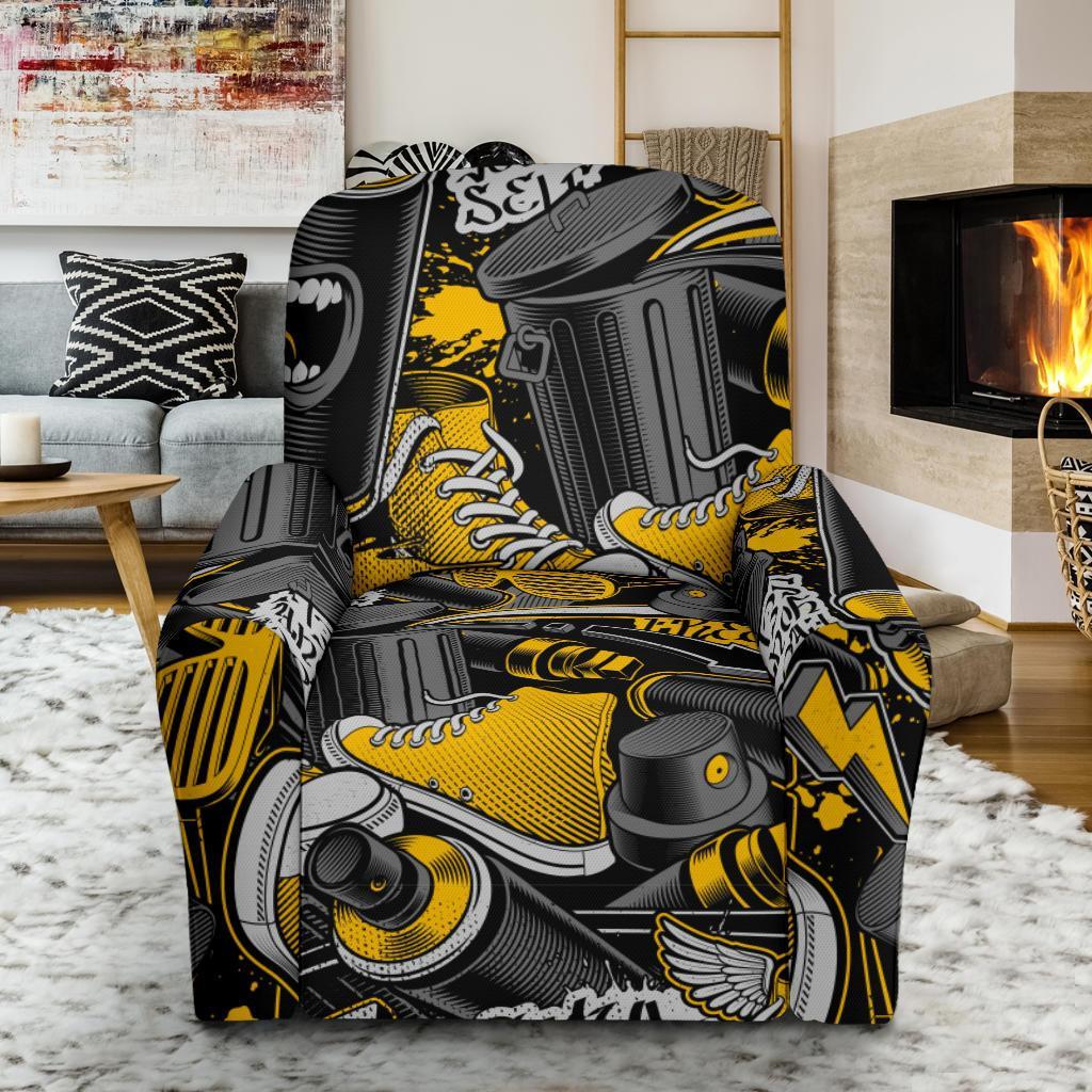 Graffiti Spray Pattern Print Recliner Cover-grizzshop