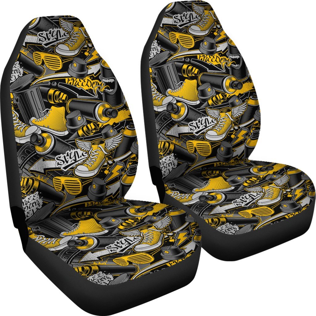 Graffiti Spray Pattern Print Universal Fit Car Seat Cover-grizzshop