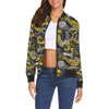 Graffiti Spray Pattern Print Women Casual Bomber Jacket-grizzshop