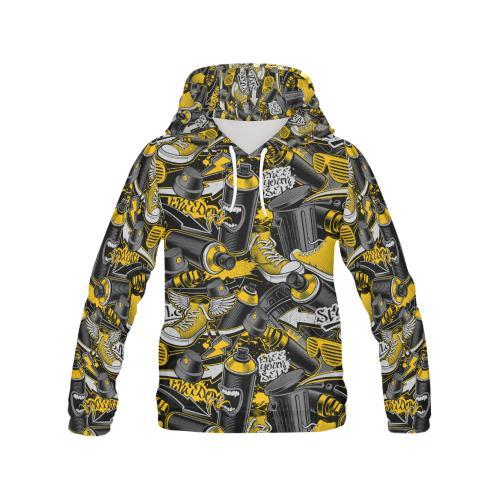 Graffiti Spray Pattern Print Women Pullover Hoodie-grizzshop