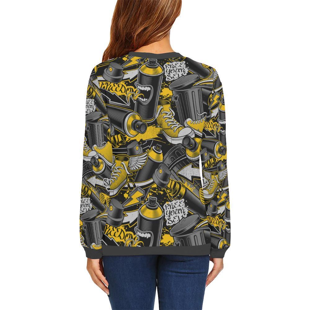 Graffiti Spray Pattern Print Women's Sweatshirt-grizzshop
