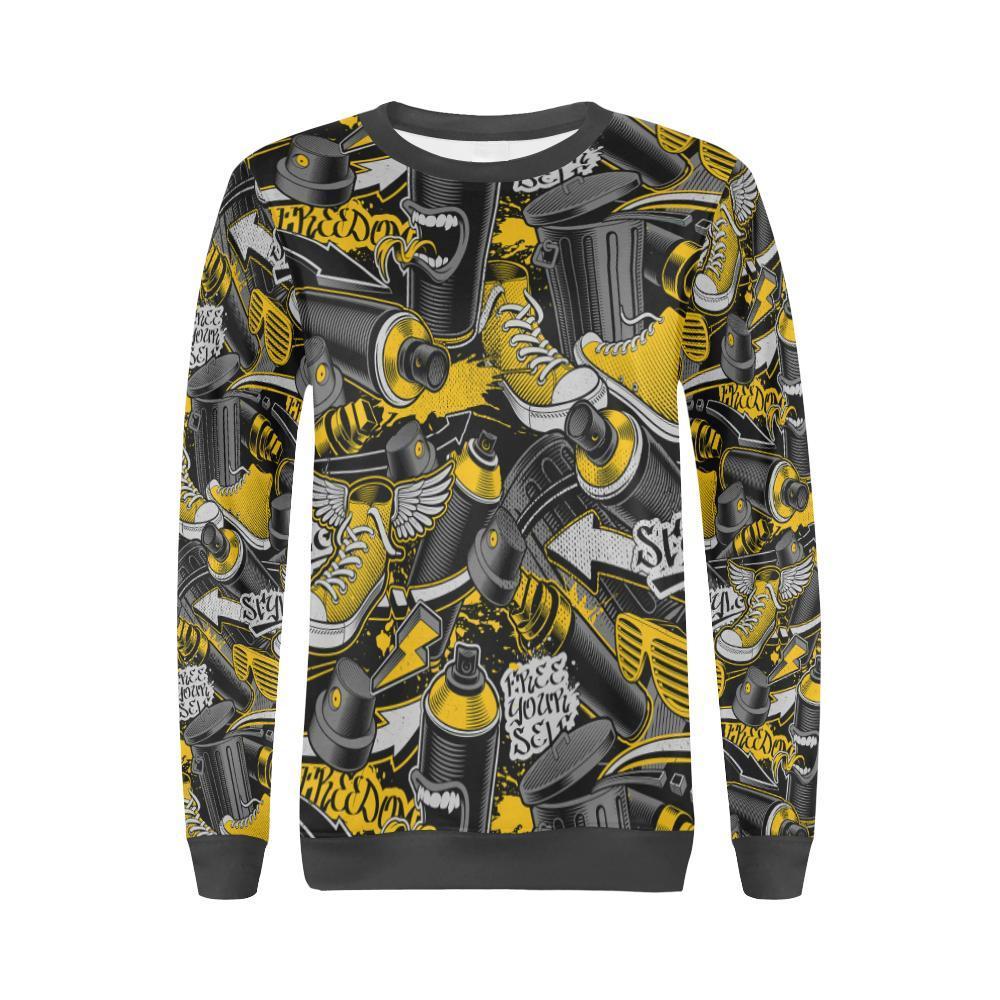 Graffiti Spray Pattern Print Women's Sweatshirt-grizzshop