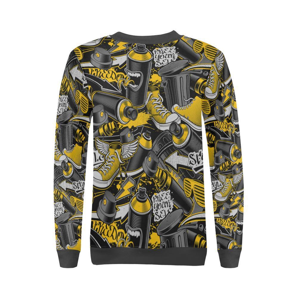 Graffiti Spray Pattern Print Women's Sweatshirt-grizzshop