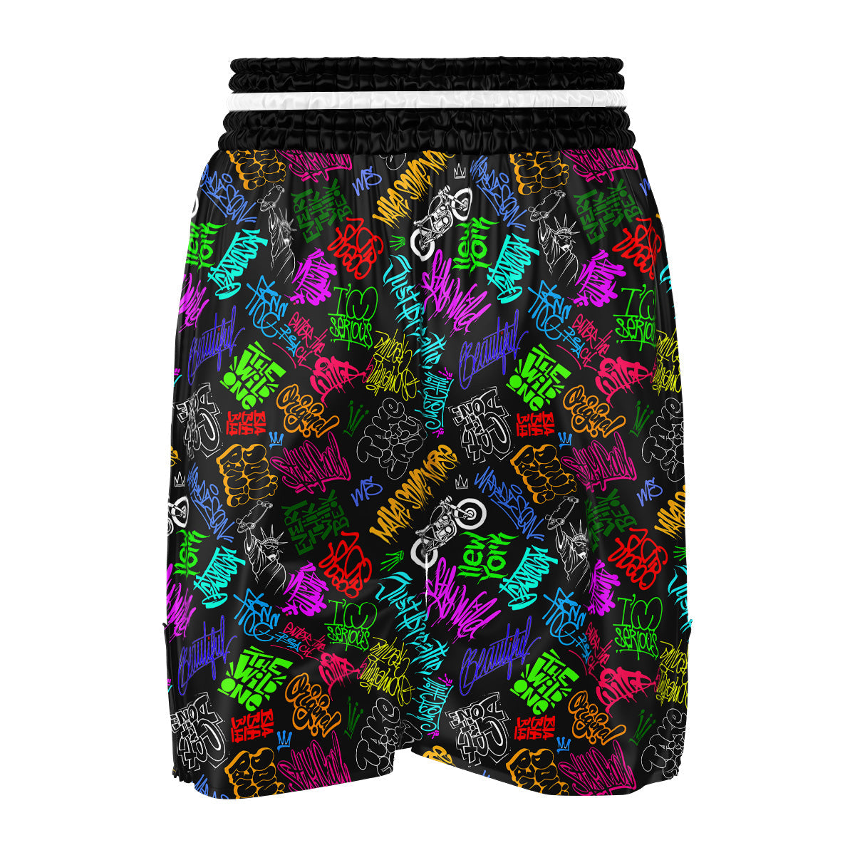 Graffiti Text Colorful Urban Elements Print Pattern Boxing Shorts-grizzshop