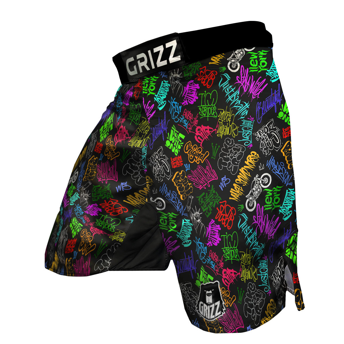 Graffiti Text Colorful Urban Elements Print Pattern MMA Shorts-grizzshop