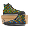 Graffiti Text Print Pattern Black High Top Shoes-grizzshop