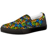 Graffiti Text Print Pattern Black Slip On Shoes-grizzshop