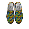 Graffiti Text Print Pattern Black Slip On Shoes-grizzshop