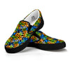 Graffiti Text Print Pattern Black Slip On Shoes-grizzshop