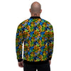 Graffiti Text Print Pattern Men's Bomber Jacket-grizzshop