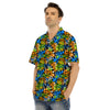 Graffiti Text Print Pattern Men's Hawaiian Shirt-grizzshop