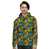 Graffiti Text Print Pattern Men's Hoodie-grizzshop