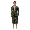 Graffiti Text Print Pattern Men's Robe-grizzshop