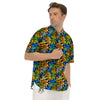 Graffiti Text Print Pattern Men's Short Sleeve Shirts-grizzshop