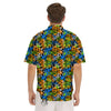 Graffiti Text Print Pattern Men's Short Sleeve Shirts-grizzshop