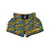 Graffiti Text Print Pattern Muay Thai Boxing Shorts-grizzshop