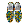 Graffiti Text Print Pattern White Slip On Shoes-grizzshop