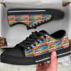 Graffiti Wall Print Black Low Top Shoes-grizzshop