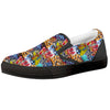 Graffiti Wall Print Black Slip On Shoes-grizzshop