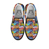 Graffiti Wall Print Black Slip On Shoes-grizzshop