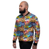 Graffiti Wall Print Men's Bomber Jacket-grizzshop