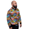 Graffiti Wall Print Men's Bomber Jacket-grizzshop