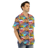 Graffiti Wall Print Men's Hawaiian Shirt-grizzshop