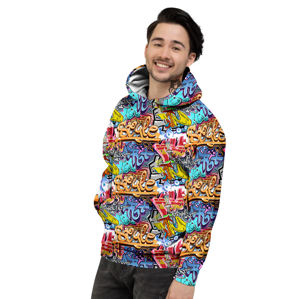 Graffiti Wall Print Men's Hoodie-grizzshop