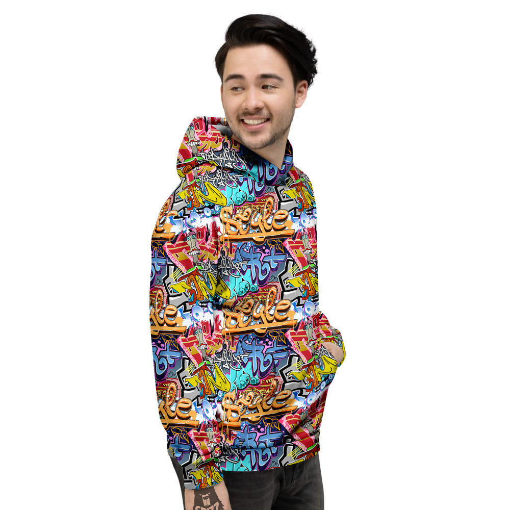 Graffiti Wall Print Men's Hoodie-grizzshop