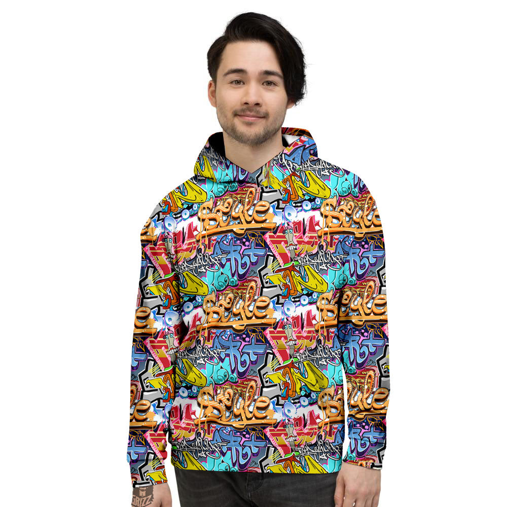 Graffiti Wall Print Men's Hoodie-grizzshop