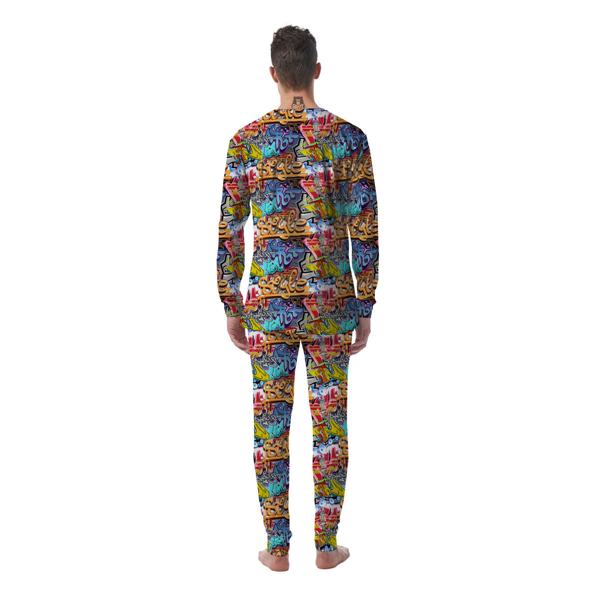 Graffiti Wall Print Men's Pajamas-grizzshop