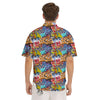 Graffiti Wall Print Men's Short Sleeve Shirts-grizzshop