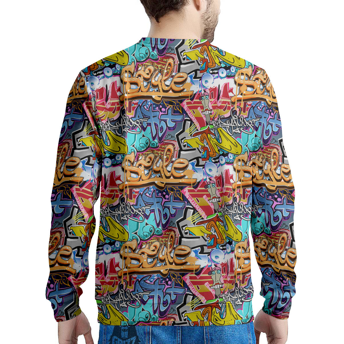Graffiti Wall Print Men's Sweatshirt-grizzshop